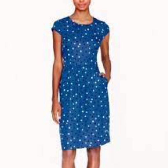 J. Crew Dresses Jcrew Midi Dress Blue Polka Dot 6 Poshmark